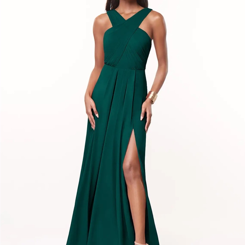 Azazie Brandie Dress in Pine